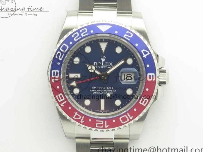 MiroTime 0519 GMT Master II 116719 BLRO GMF 904L Steel Edition Blue Dial on Bracelet A Sporty 3385